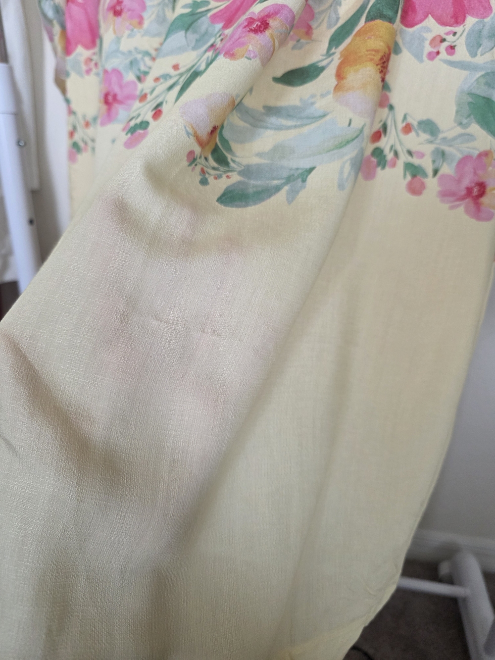 Tahari ASL Lemon Floral Belted Dress Pink Blooms Placed (Snag) 16W Long Sleeve - Picture 5 of 12
